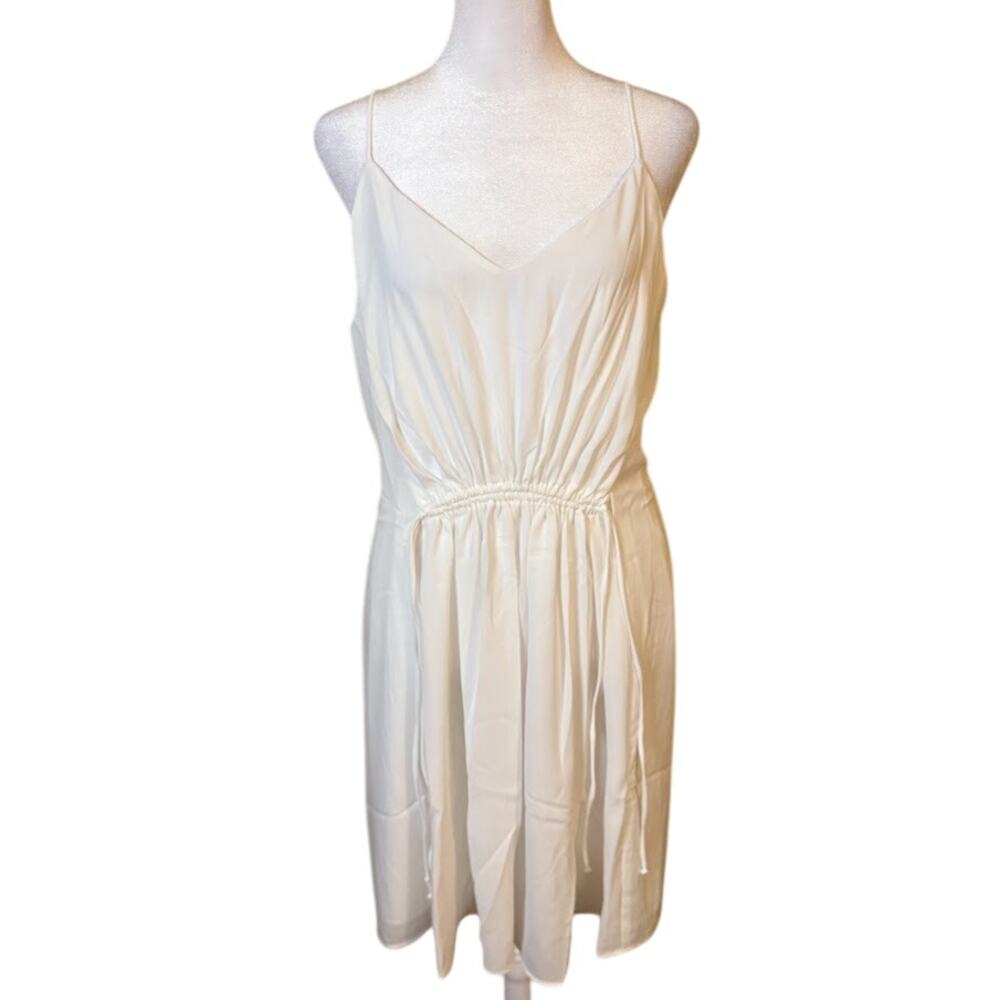 Revolve Krisa White Spaghetti Strap Chiffon Dress‎ Size Medium NWT